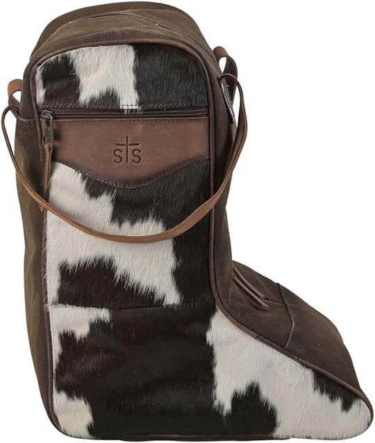 Durable Canvas and Cowhide Boot Bag by STS