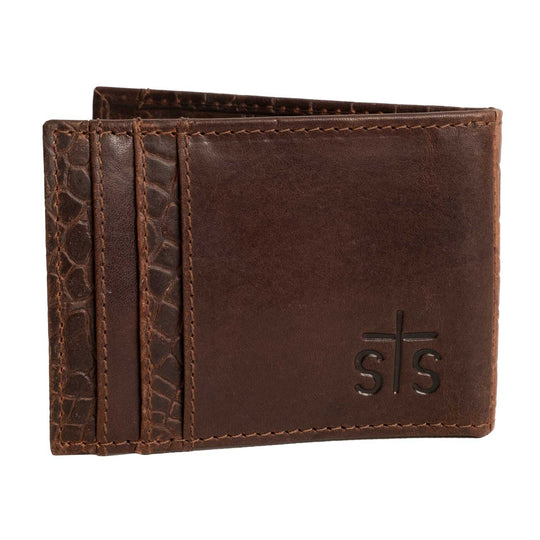 Men's Croc Money Clip Card Wallet