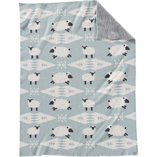 Pendleton Organic Cotton Knit Baby Blanket w/ Beanie, Sheep Dreams