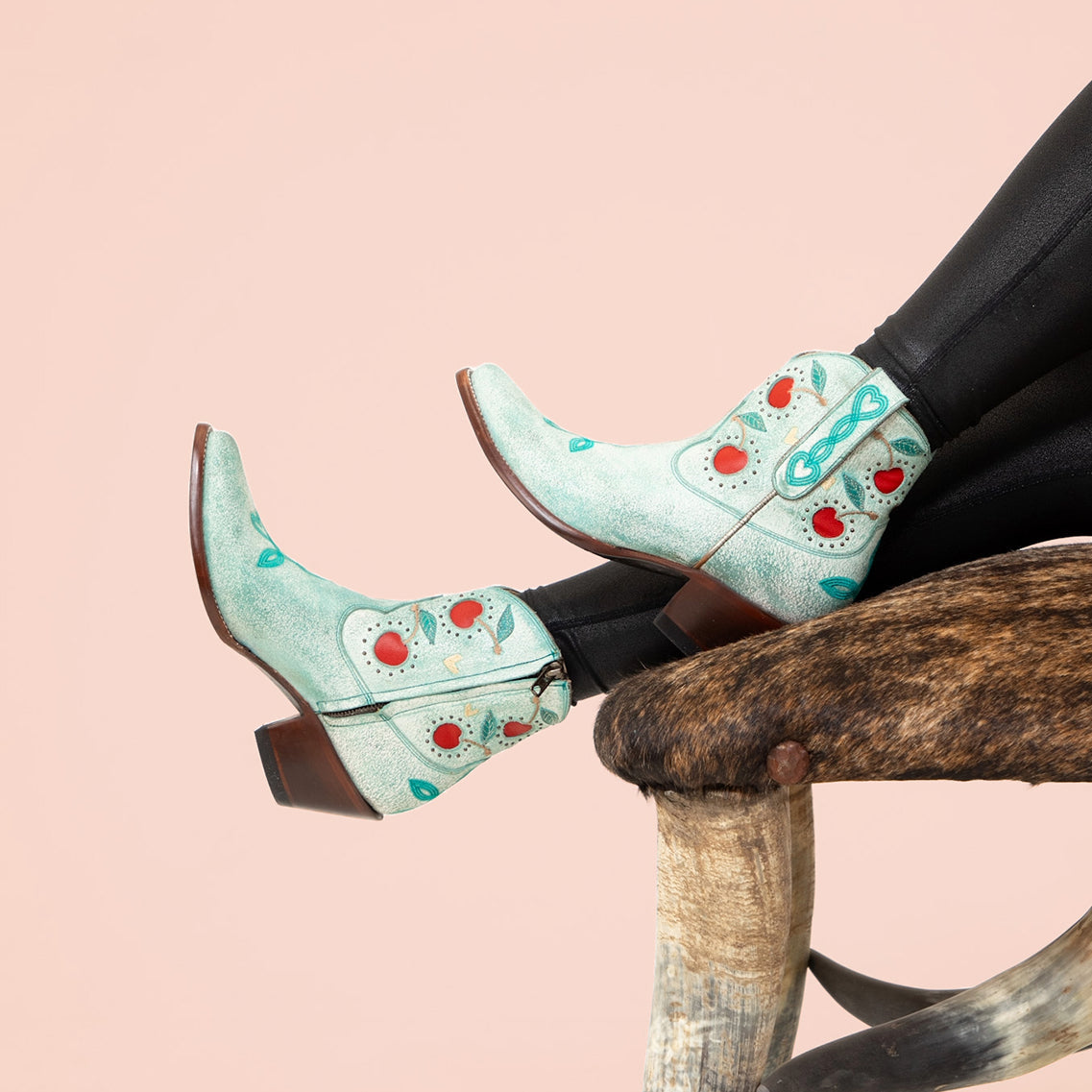 Old Gringo Yippee Ki Yay Kersen Short Boot - Aqua