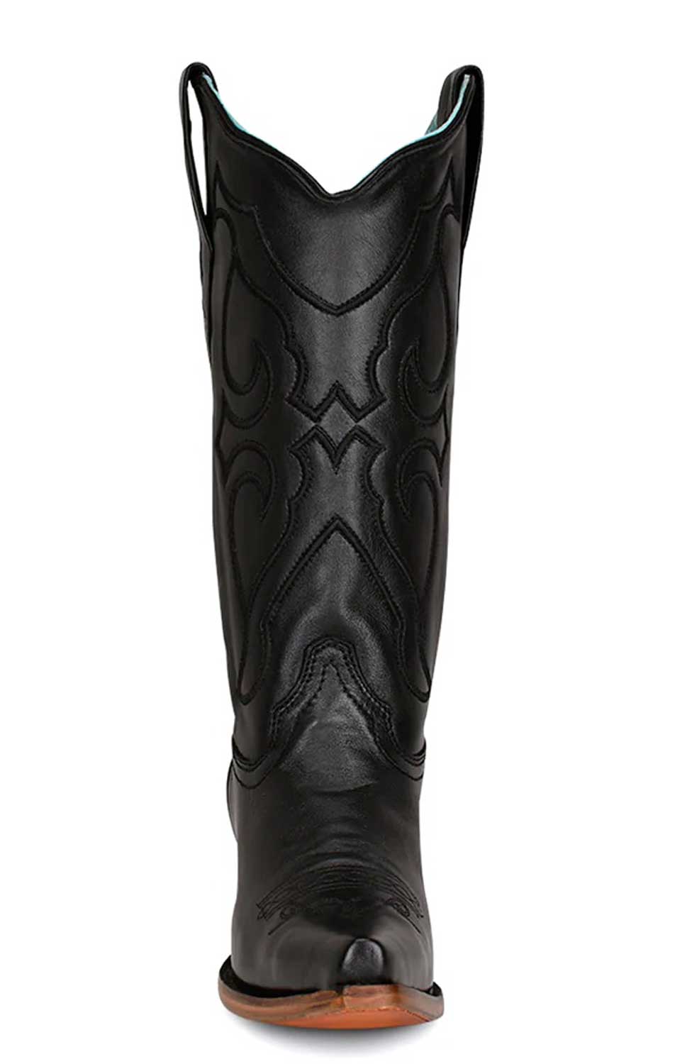 Corral Boots - Ladies Black Embroidery Snip Toe Cowgirl Boot
