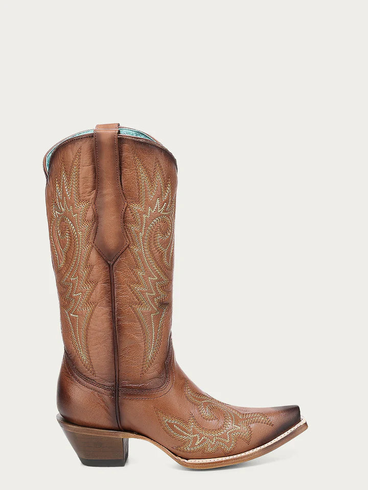 Corral Boots Women's Shedron Flames Embroidery Snip Toe Cowgirl Boot