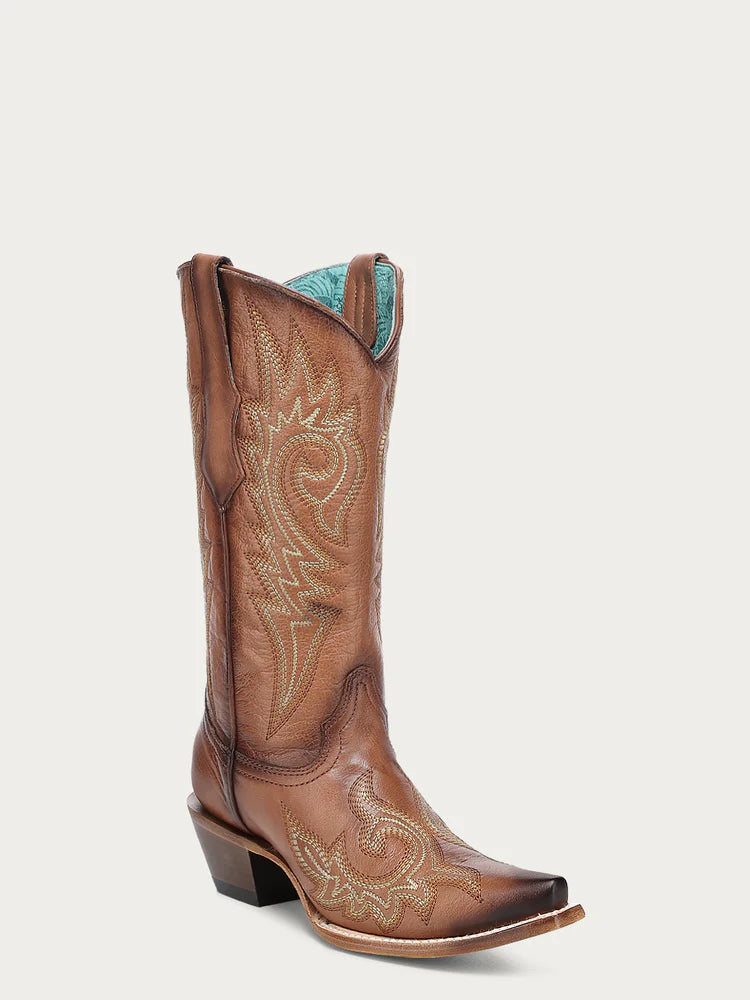 Corral Boots Women's Shedron Flames Embroidery Snip Toe Cowgirl Boot