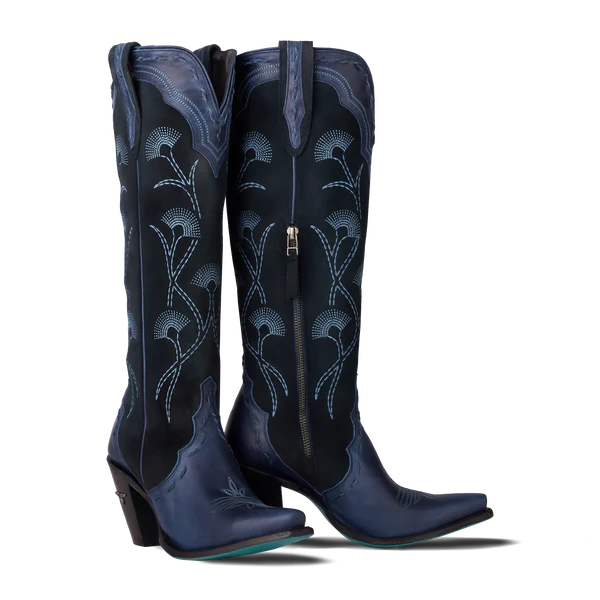 Tessa Knee High - Navy Suede By Lane Boots