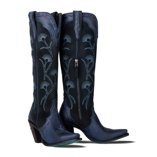 Tessa Knee High - Navy Suede By Lane Boots