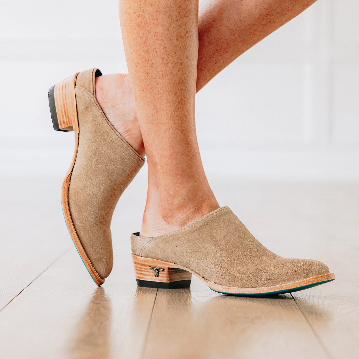 Women's Plain Jane Mule -Latte Suede by Lane Boots