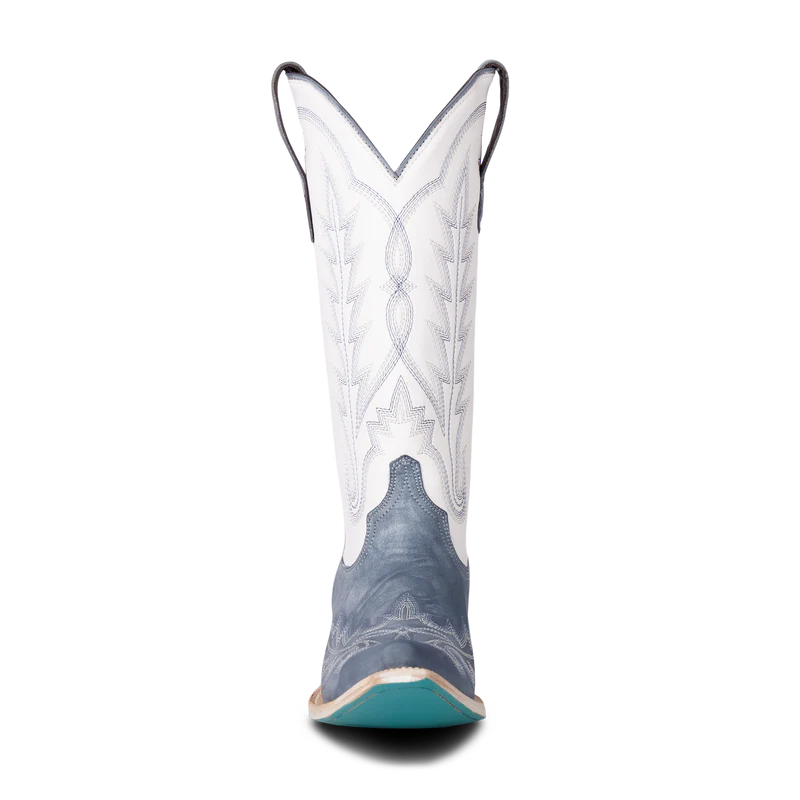 Women's Washed Denim & Matte White  Lexington Boot by Lane Boots