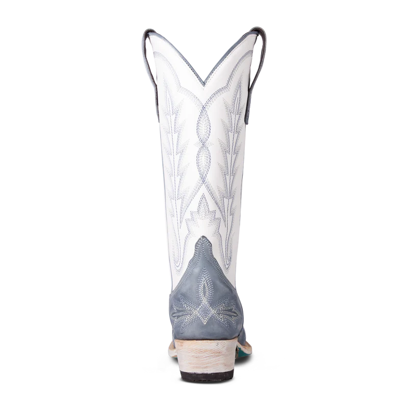 Women's Washed Denim & Matte White  Lexington Boot by Lane Boots