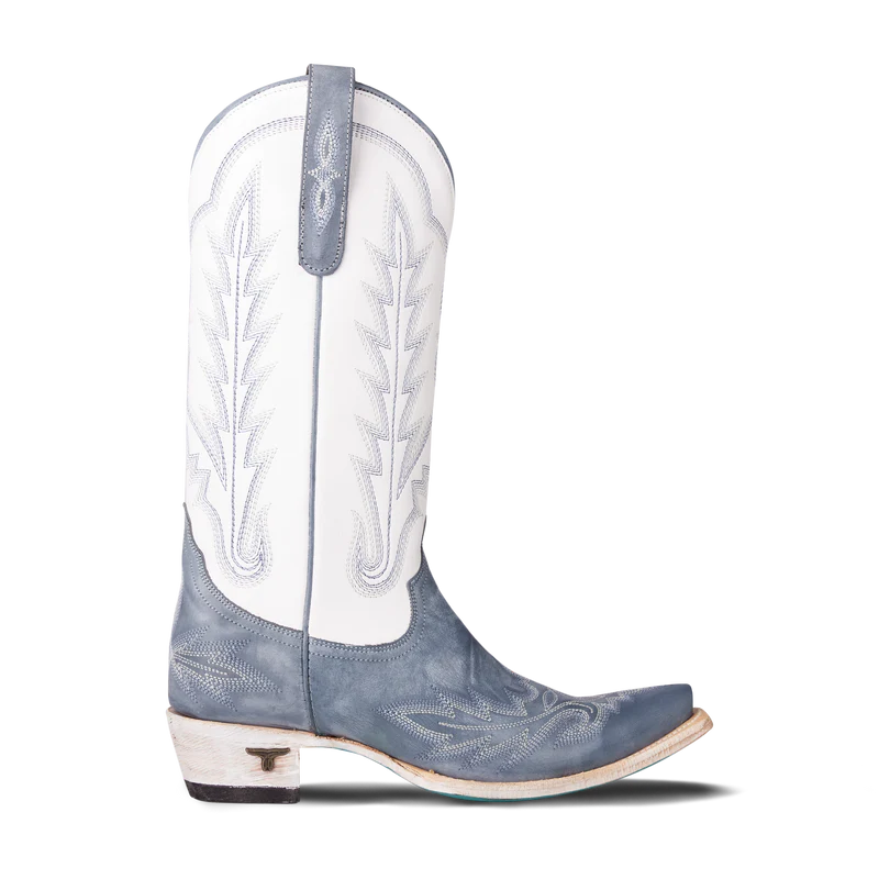 Women's Washed Denim & Matte White  Lexington Boot by Lane Boots