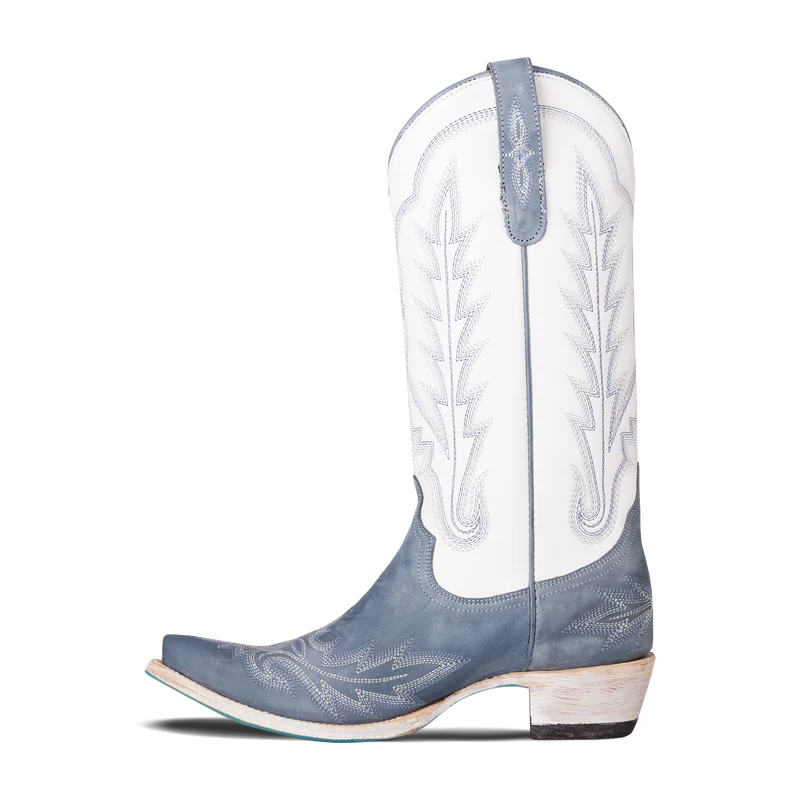 Women's Washed Denim & Matte White  Lexington Boot by Lane Boots