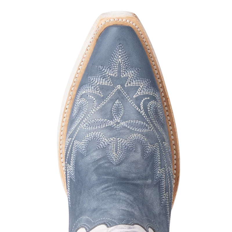 Women's Washed Denim & Matte White  Lexington Boot by Lane Boots