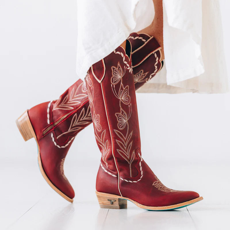 Women's Sweet Memories Knee High Boots - Smoldering Ruby by Lane