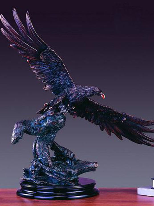 Large Soaring Bronze Eagle 27" W x 24" H