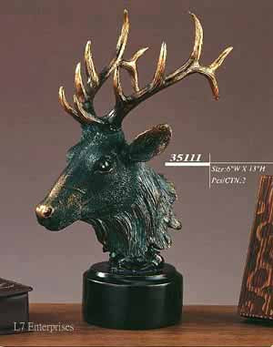 Load image into Gallery viewer, 13&amp;quot; Bronze Elk Sculpture
