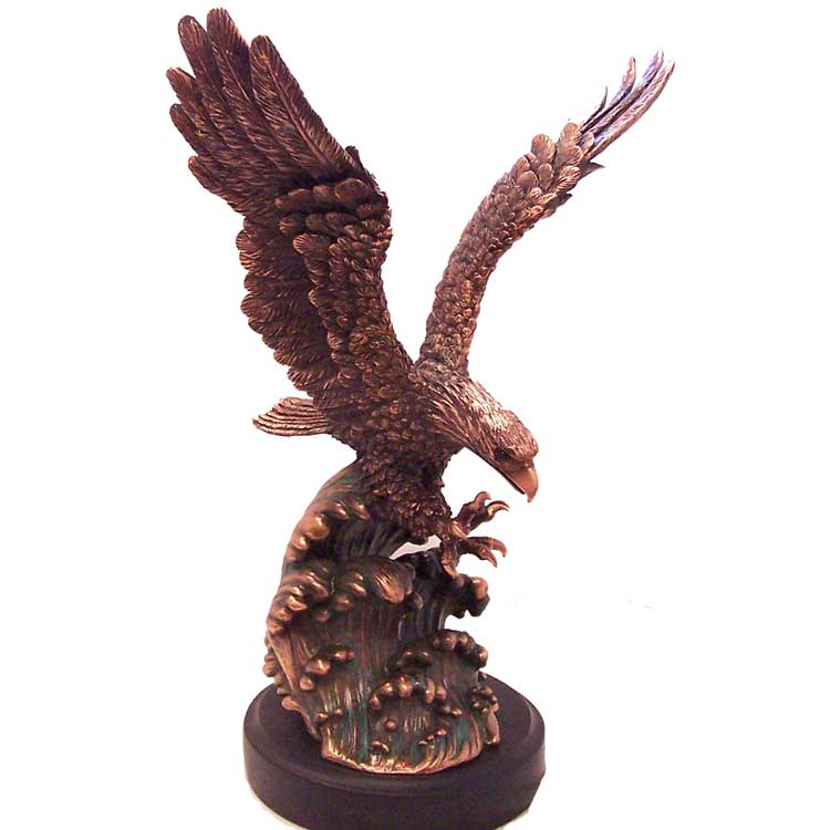20" Bronze Eagle  "Descent Over Water"