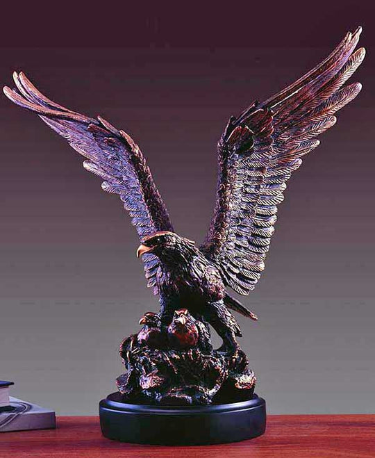 20" Bronze Bald Eagle & 2 Eaglets Statue