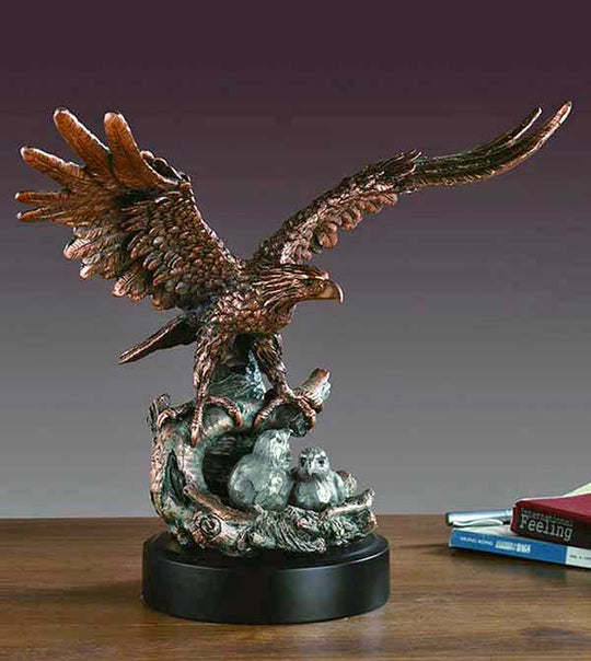 15" Eagle Standing Watch Over It's Young