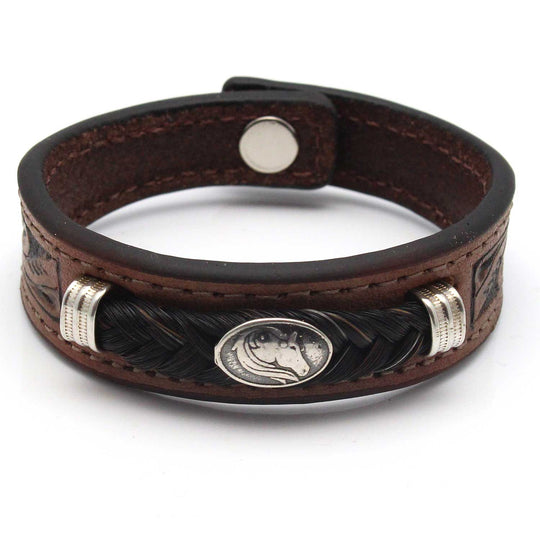 Black Horse Hair Bracelet & Horse Concho