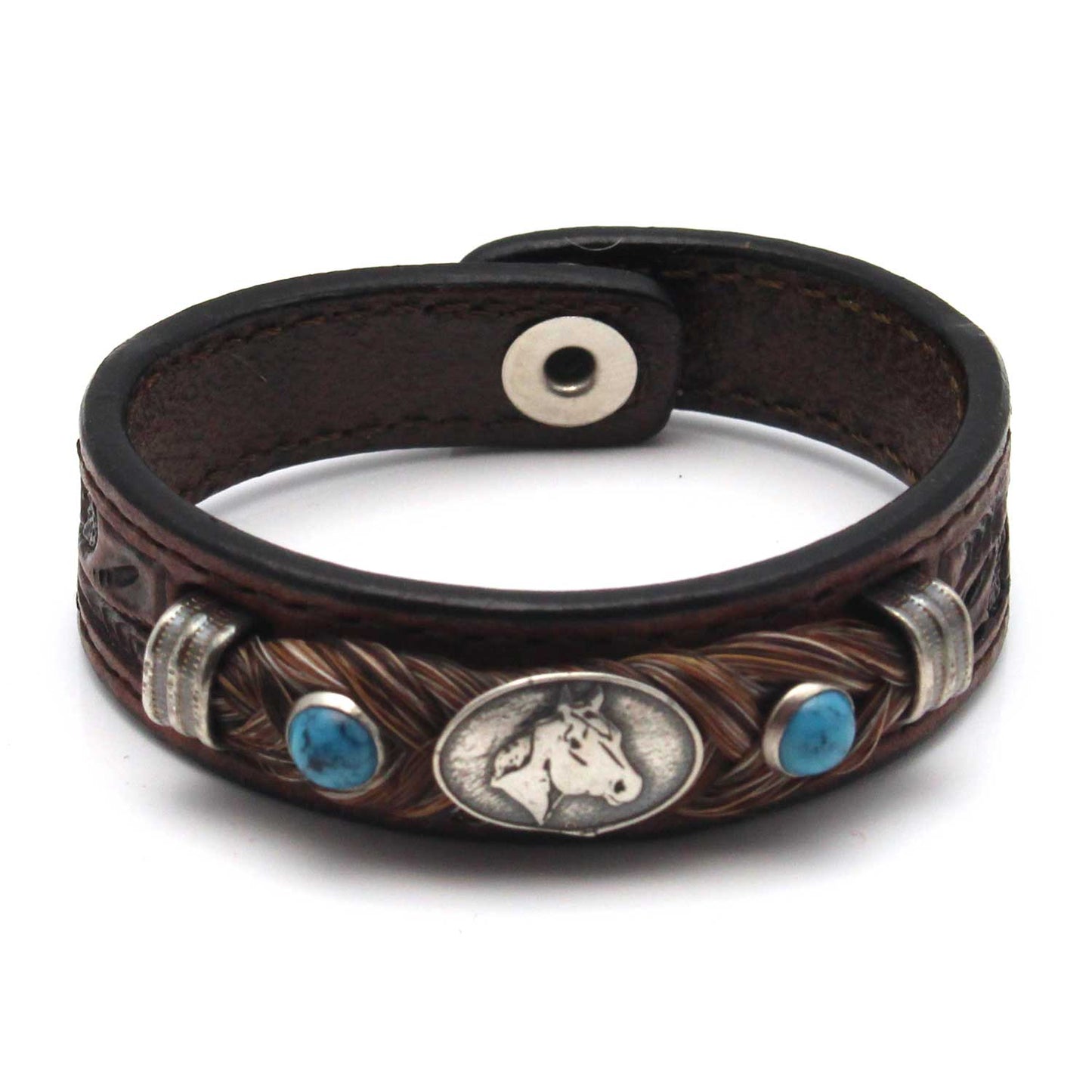 Leather Bracelet with Horsehair & accents