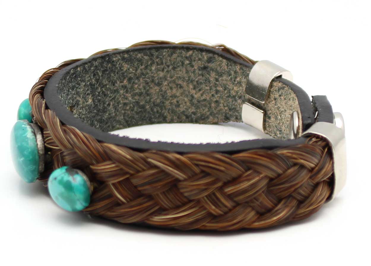 Brown Braided Horse Hair Bracelet With Turquoise
