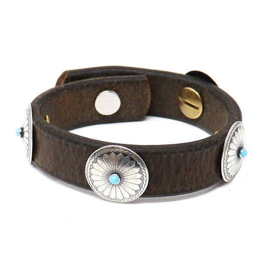 Santa Fe Turquoise Concho Bracelet by Laura Ingalls