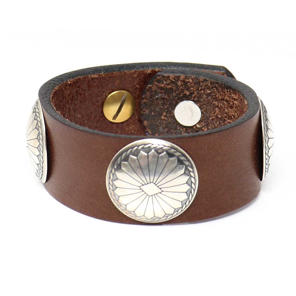 Our Silver Concho Leather Bracelet by Ingalls