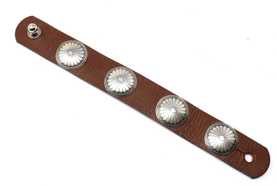 Load image into Gallery viewer, Our Silver Concho Leather Bracelet by Ingalls
