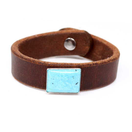 Kingman Turquoise Rectangular Cab Bracelet by Laura Ingalls