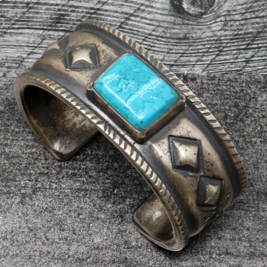 Ingot Bracelet Featuring Kingman Turquoise by Mike French