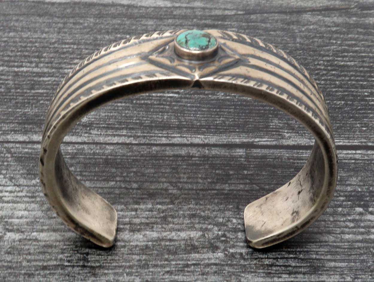 Load image into Gallery viewer, Handforged Ingot Silver Royston Turquoise Bracelet
