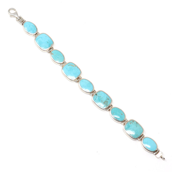 Load image into Gallery viewer, Turquoise and Silver Link Bracelet
