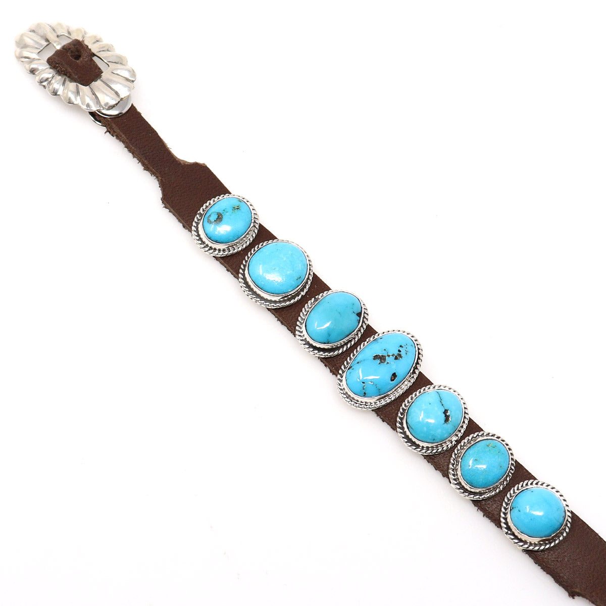 Turquoise & Leather Bracelet by Martinez