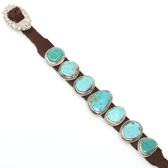 Load image into Gallery viewer, Turquoise &amp;amp; Leather Bracelet by Martinez
