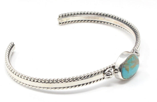 Load image into Gallery viewer, Single Stone Turquoise &amp;amp; Silver Bracelet by Benally
