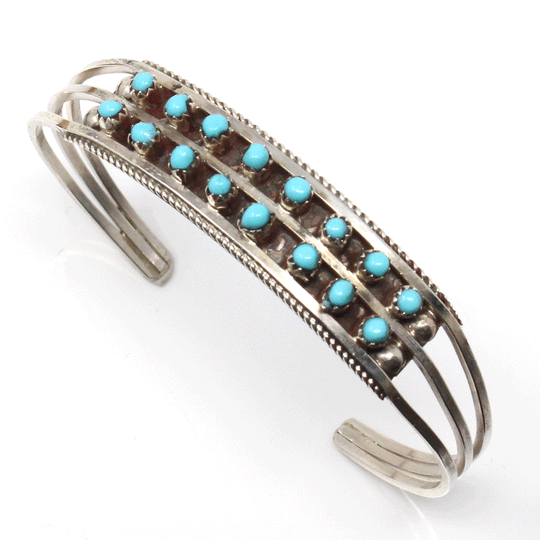 Multi Stone Turquoise Double Row Bracelet