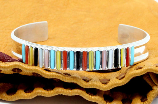 Load image into Gallery viewer, Zuni Multi Stone Inlay Bracelet
