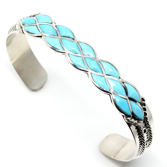 Zuni Turquoise Inlay Bracelet by Derrick & Lorelia Chavez