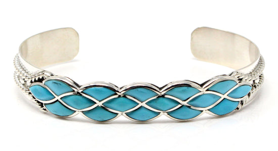 Zuni Turquoise Inlay Bracelet by Derrick & Lorelia Chavez