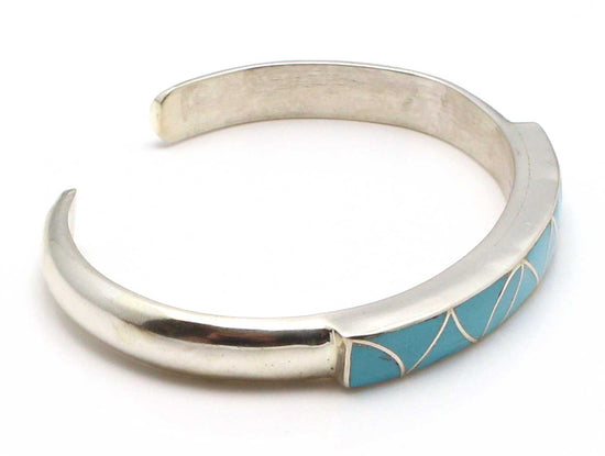 Zuni Silver & Turquoise Inlay Bracelets by the Kallestewas