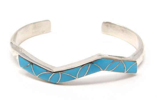 Load image into Gallery viewer, Zuni Turquoise Zig Zag Cuff by Kallestewas
