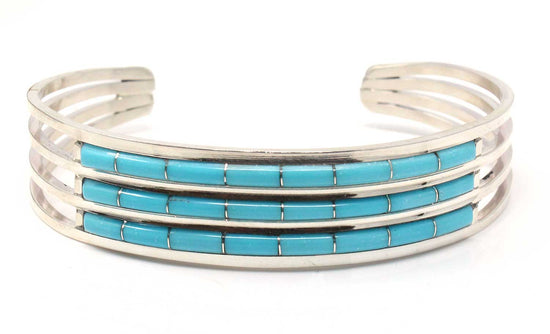 Zuni Triple Row Turquoise Bracelet By Wallaces