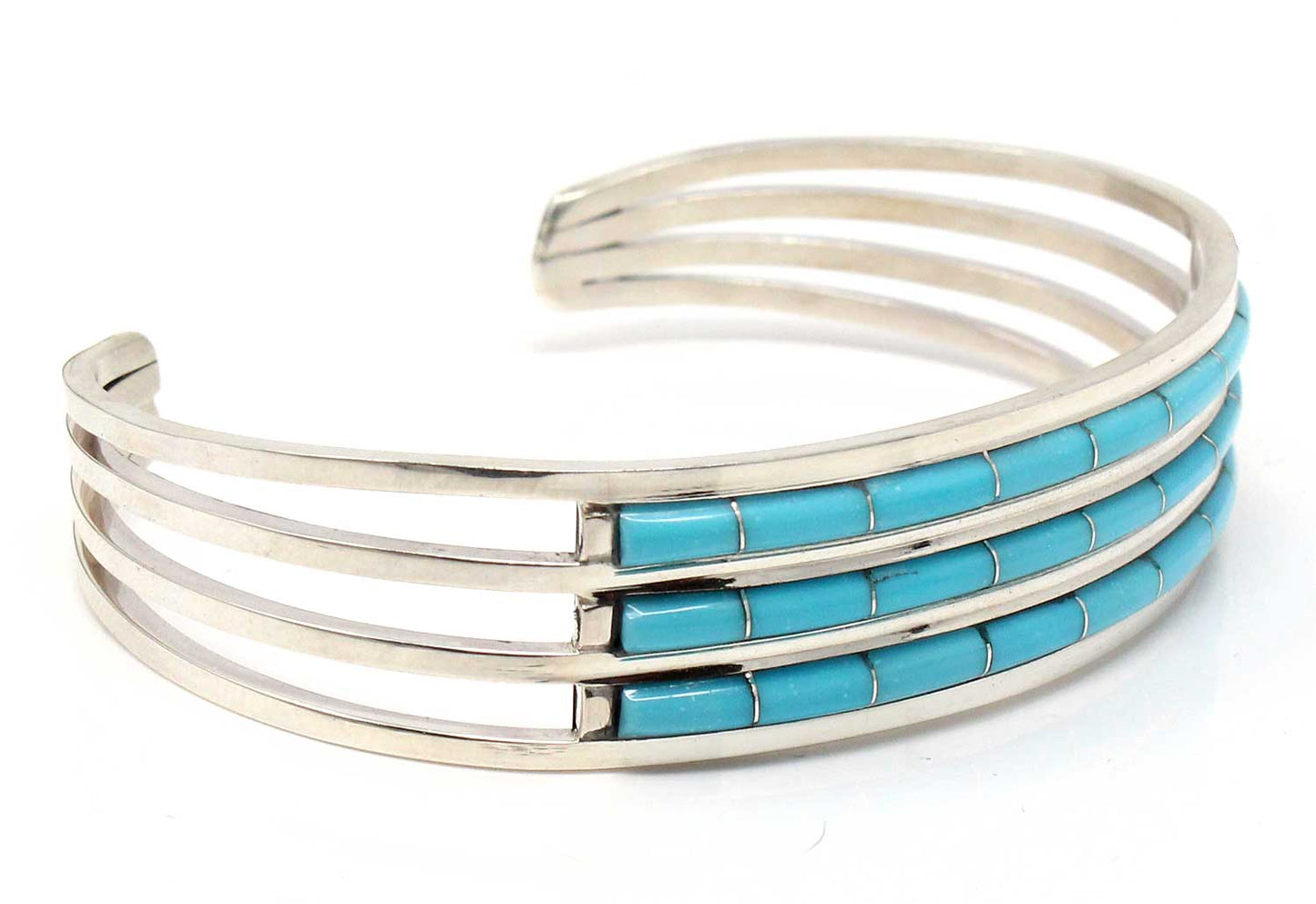 Zuni Triple Row Turquoise Bracelet By Wallaces