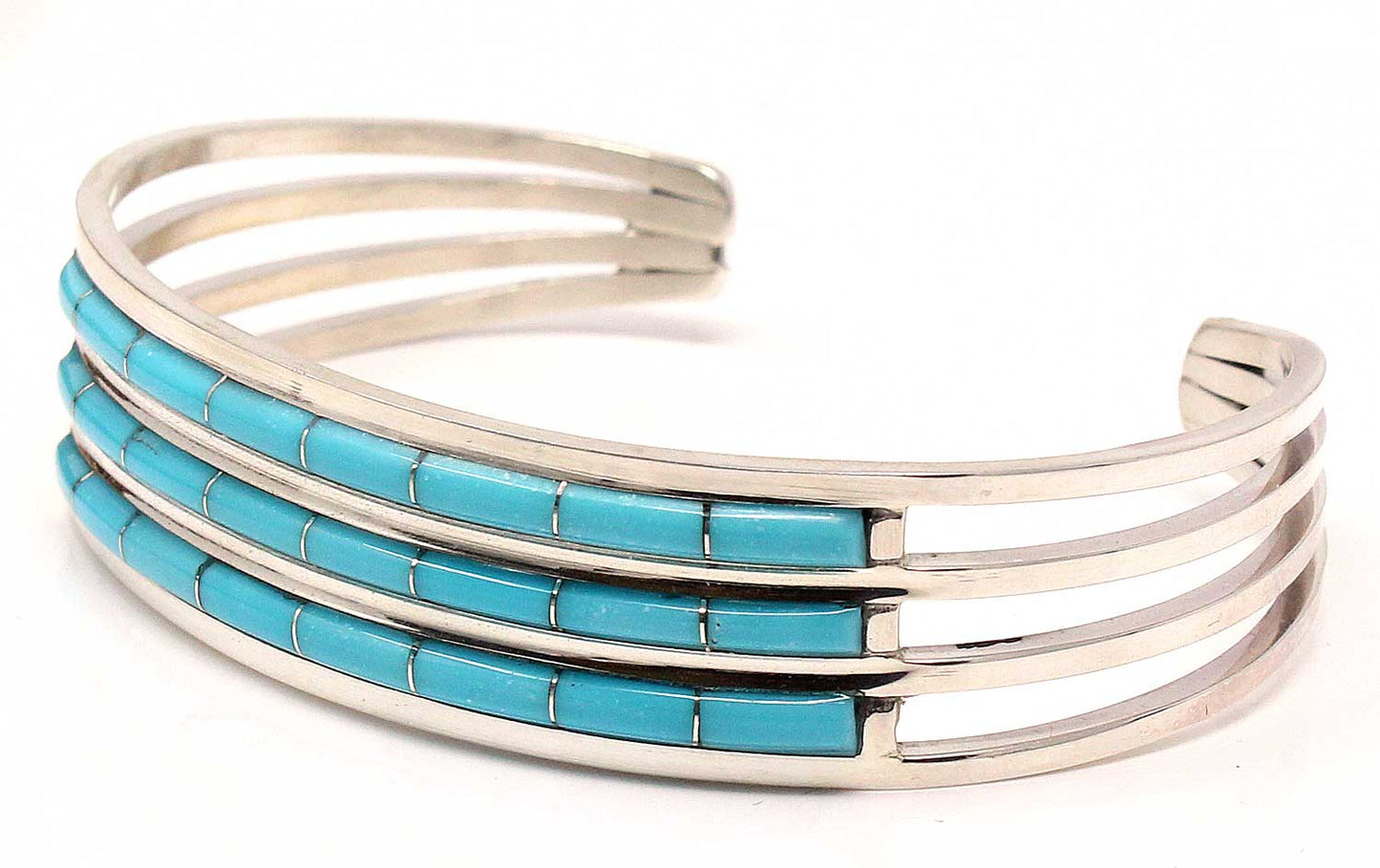 Zuni Triple Row Turquoise Bracelet By Wallaces