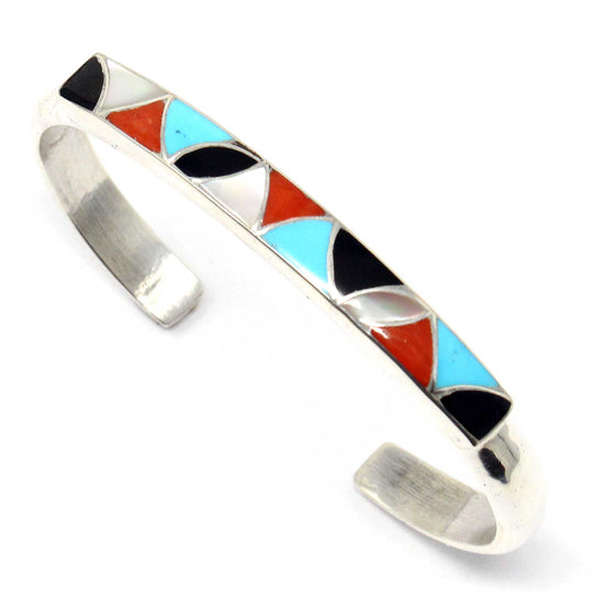 Zuni Multi Color Inlay & Silver Bracelet by Kallestewa