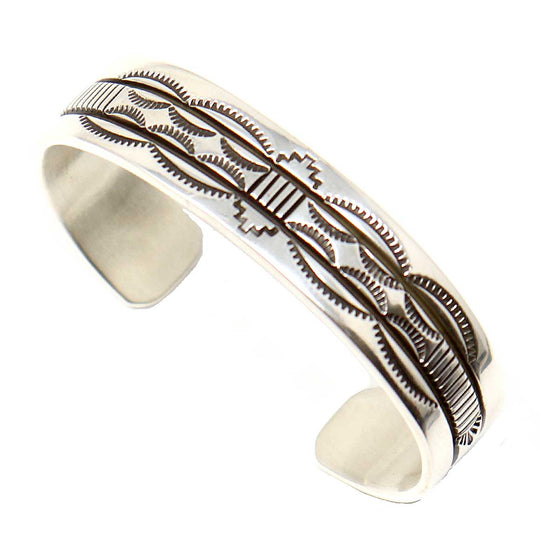 Sterling Silver Stamped Bracelet by B. Morgan