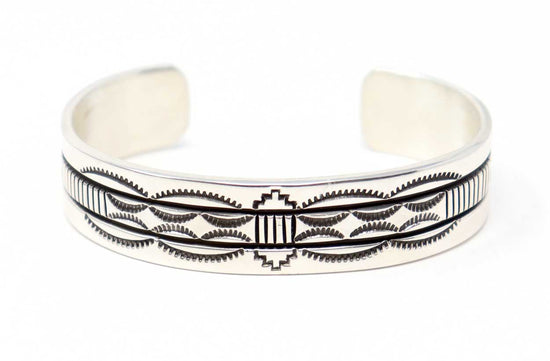 Sterling Silver Stamped Bracelet by B. Morgan