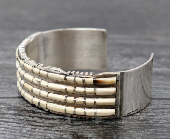 Fossilized Ivory Inlay Bracelet by Sheldon Lalio