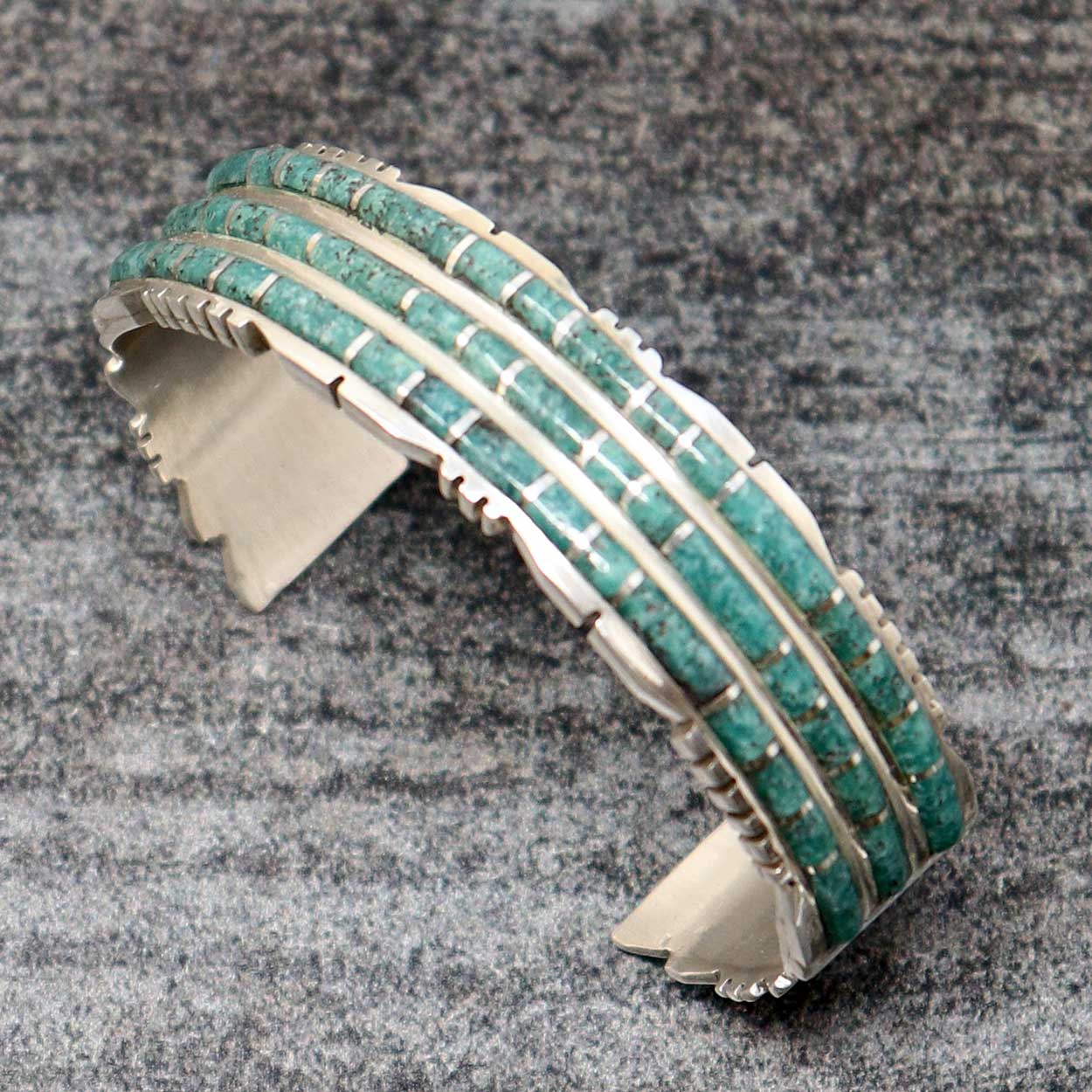 Three Row Turquoise Inlay Bracelet by Lalio