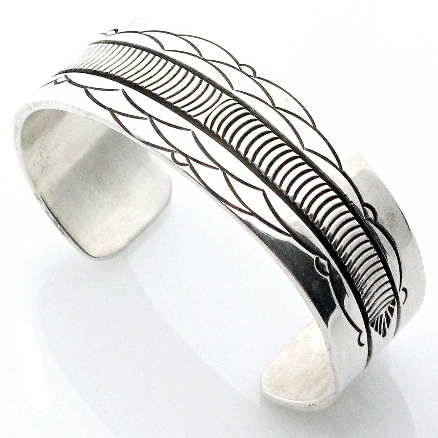Load image into Gallery viewer, Stamped Silver Bracelet by B. Morgan

