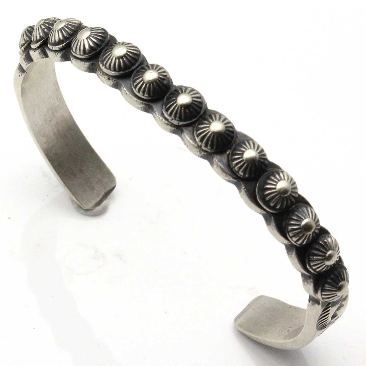 Navajo Silver Bracelet Featuring Hogan Beads